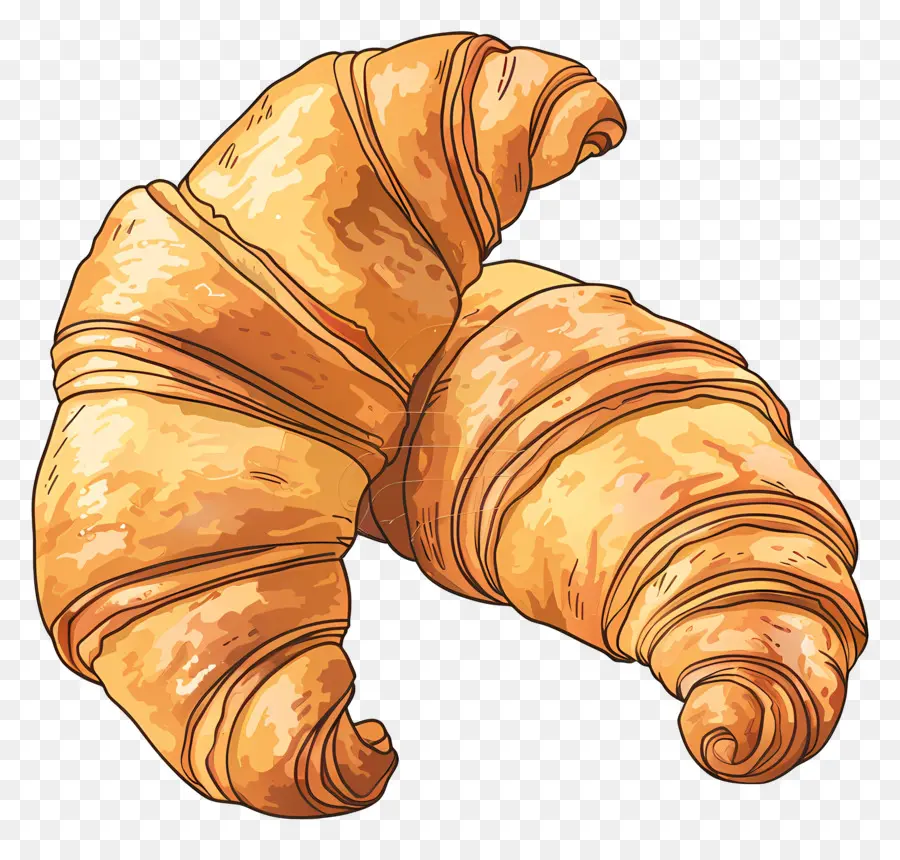 Croissants，Croissants Assados PNG