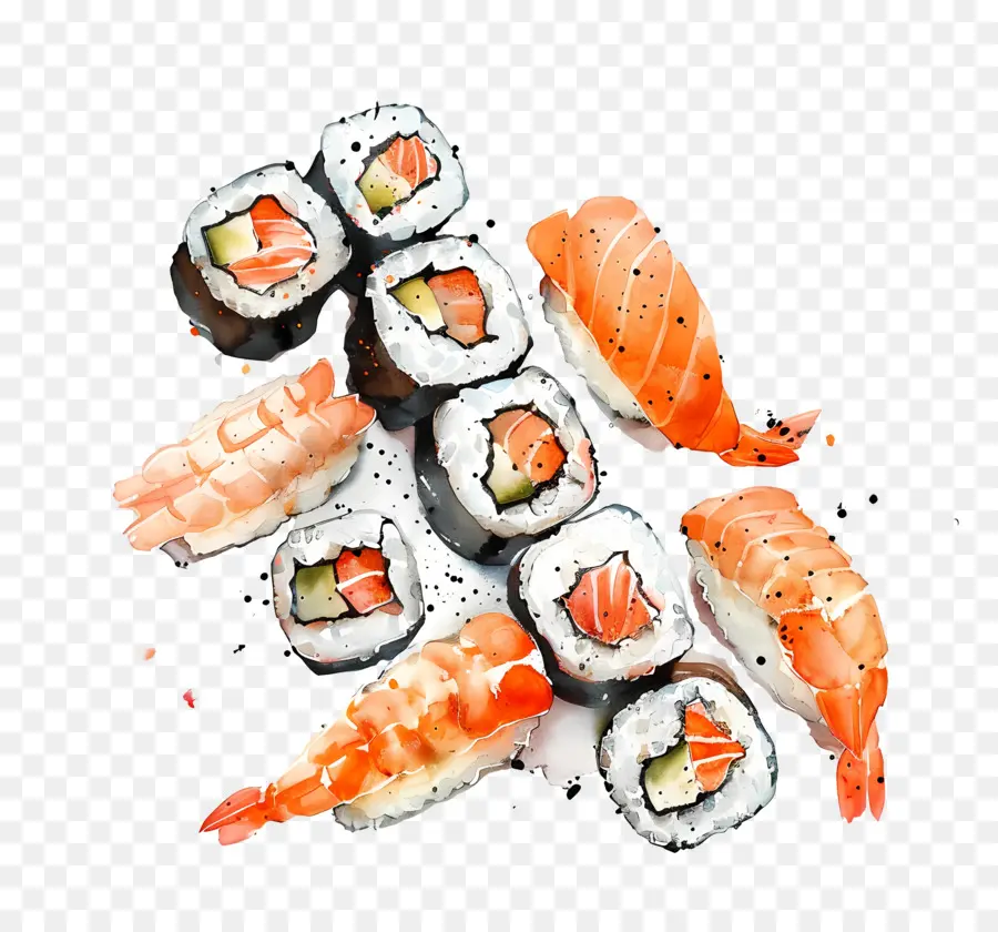 Sushi，Rolos De Sushi PNG