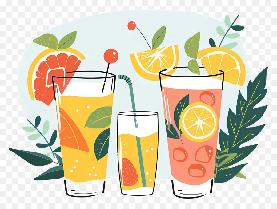 Bebidas De Frutas，Copos PNG