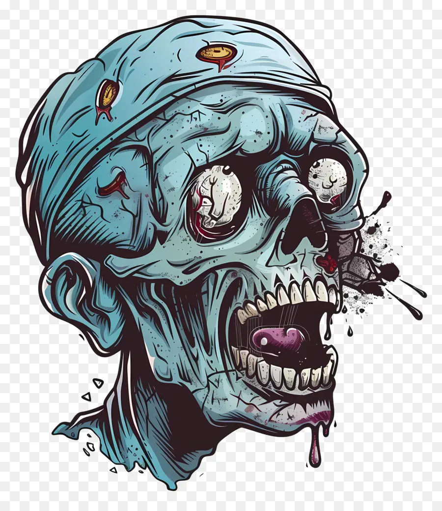 Cabeça Zombie，Crânio PNG