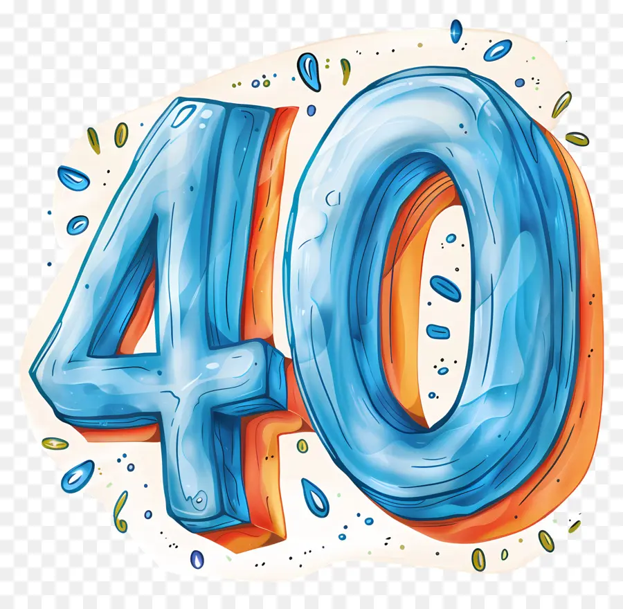 Número 40，Aniversário De 40 Anos PNG