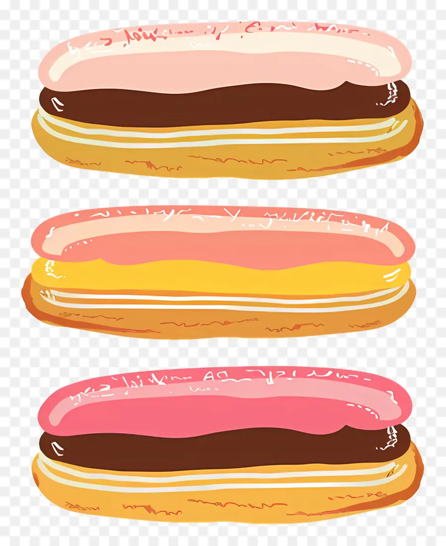 Eclairs，Croissants De Chocolate PNG