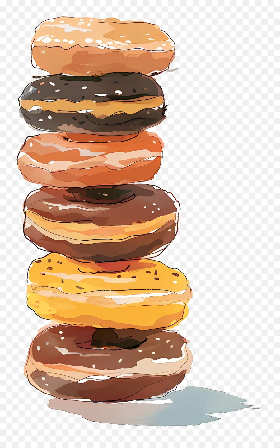 Pilha De Donuts，Donuts Coloridos PNG