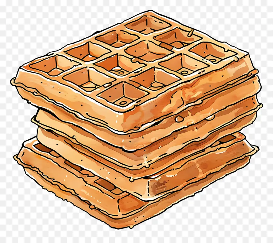 Pilha De Waffles，Waffles PNG