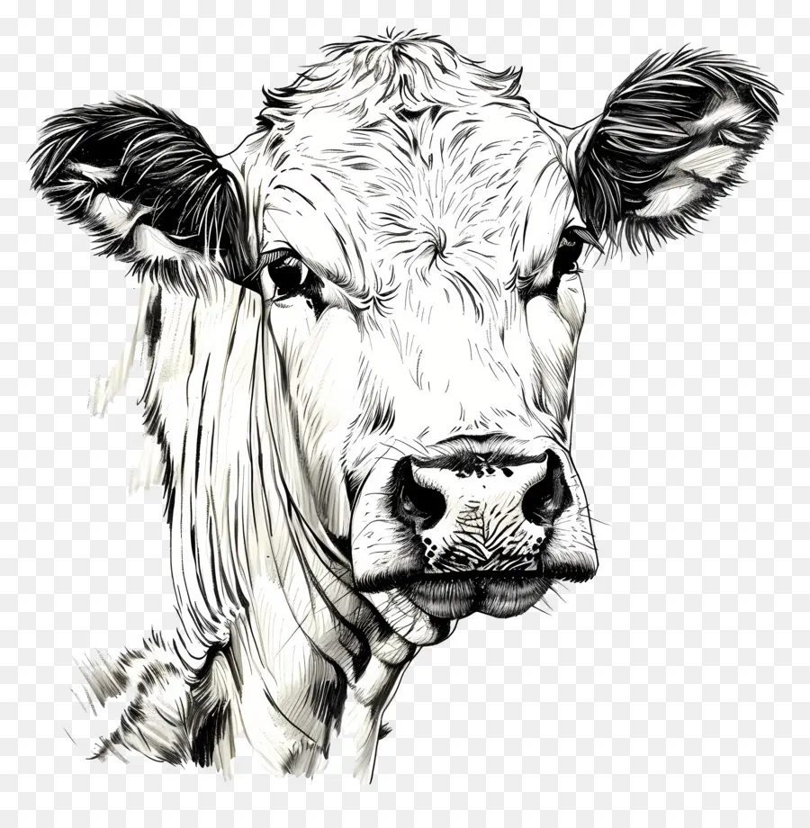 Cow，Preto E Branco PNG