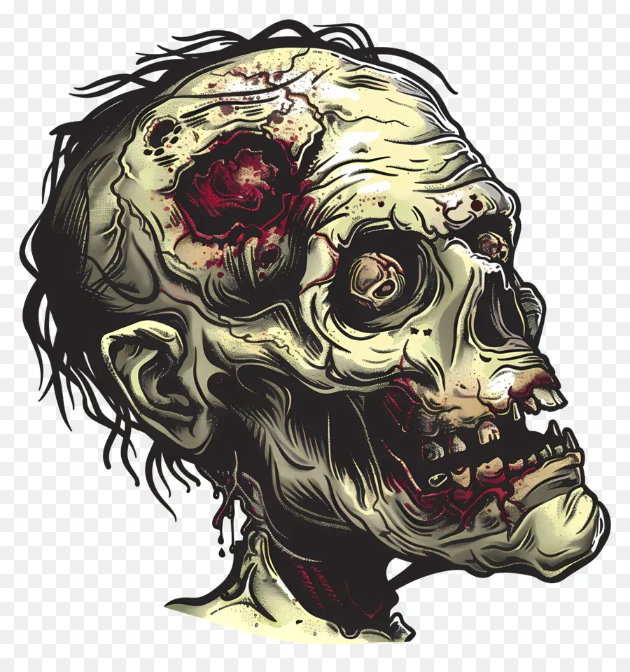 Cabeça Zombie，Crânio PNG