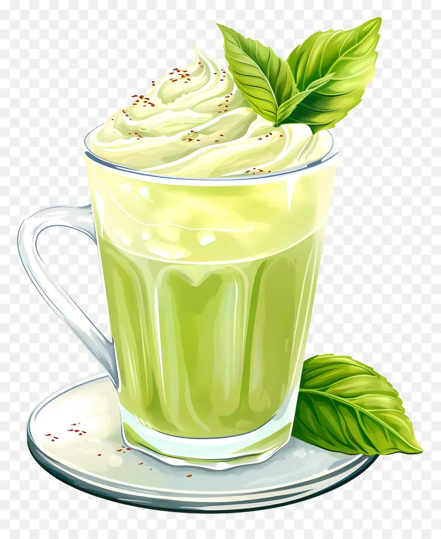 Bebida Matcha，O Chá Verde PNG