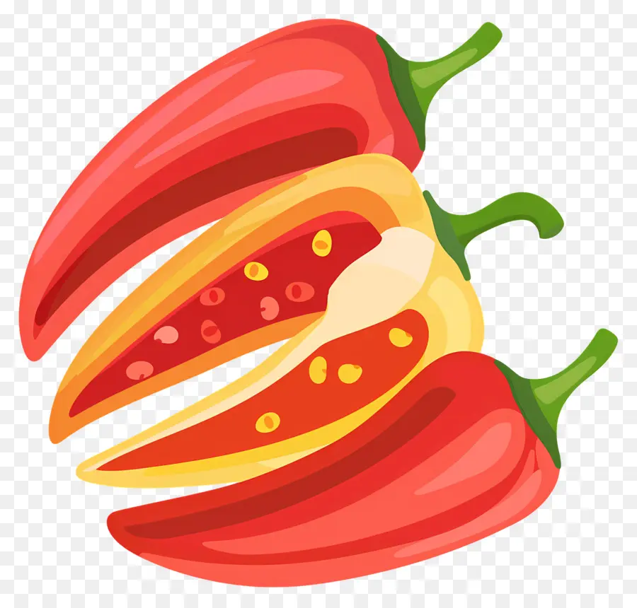 Pimenta Fatias，Pimentão Vermelho PNG