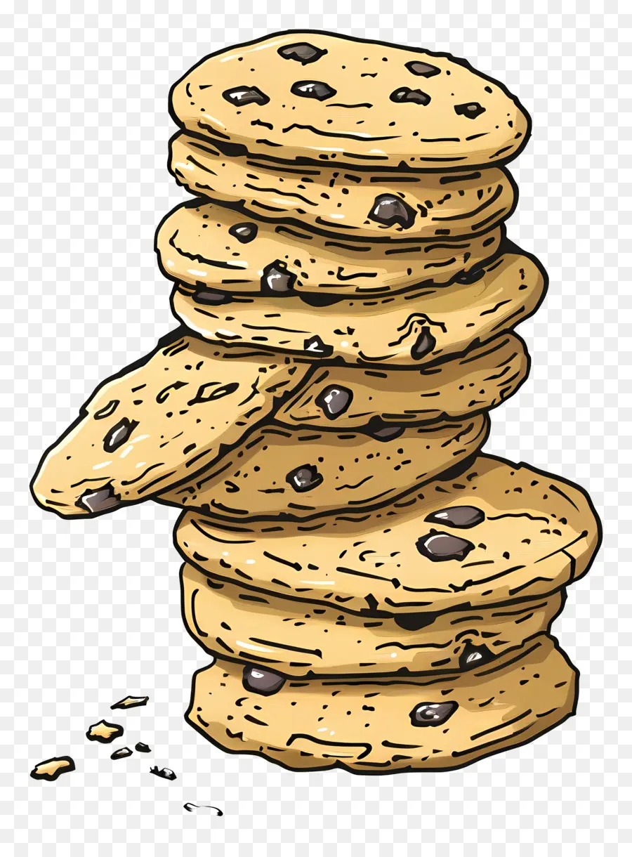 Pilha De Biscoitos，Chocolate Chip Cookies PNG