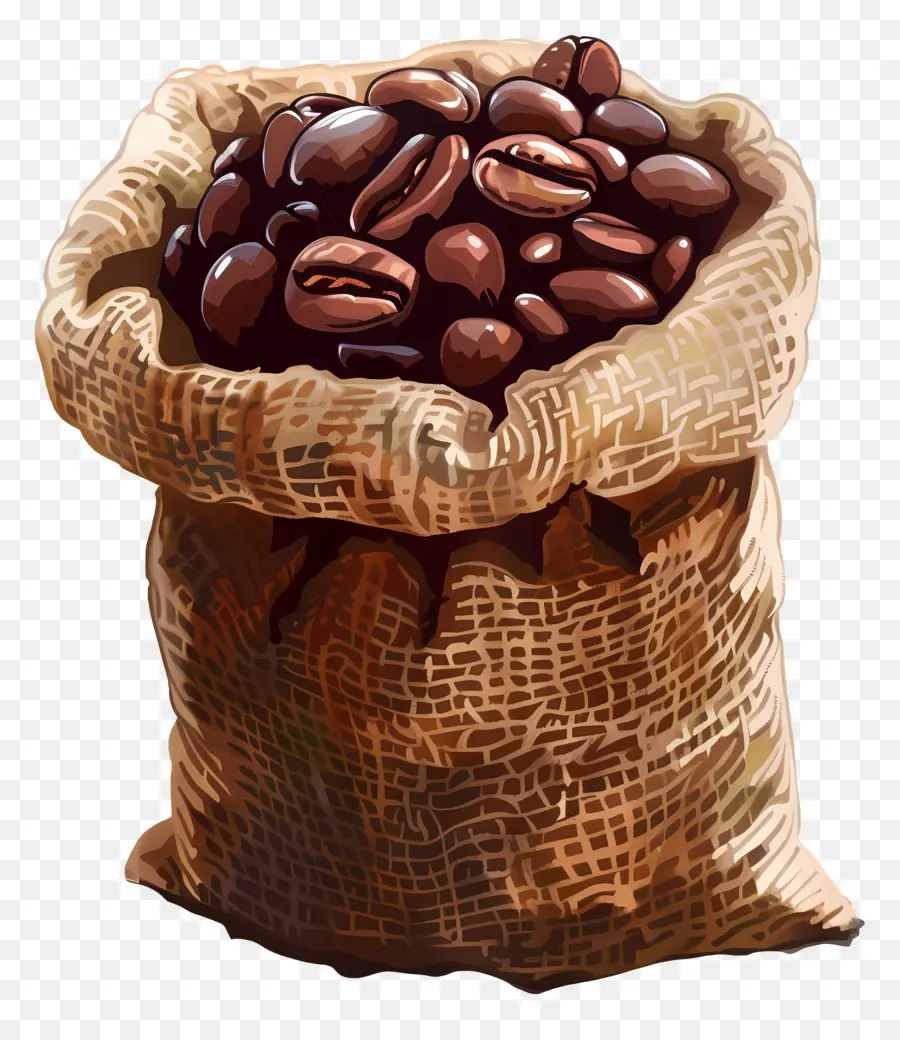 Grãos De Café，Saco De Estopa PNG