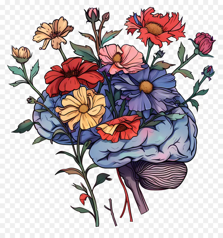 Cérebro Floral，Cérebro Humano PNG