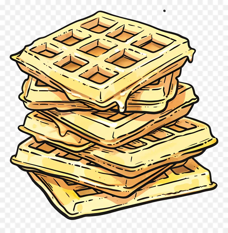 Pilha De Waffles，Waffles PNG