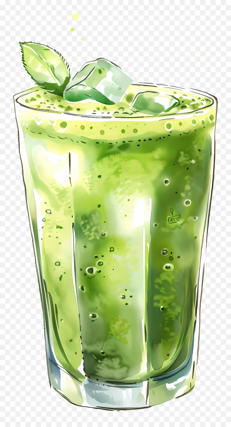 Bebida Matcha，Smoothie Verde PNG