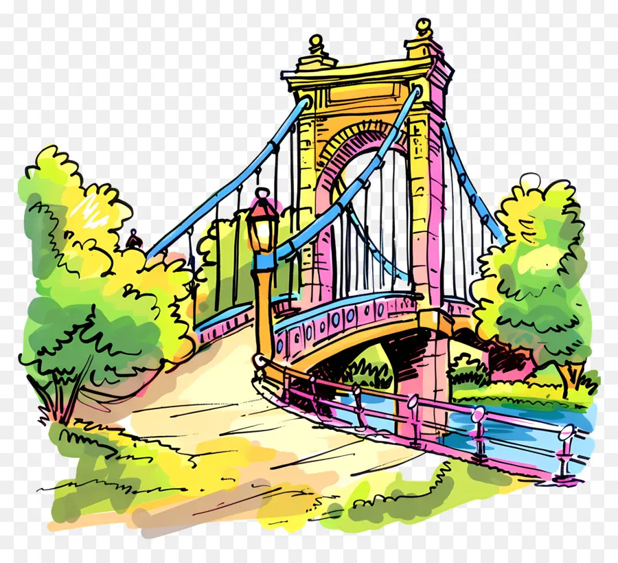 Parque Da Ponte，Ponte Colorida PNG