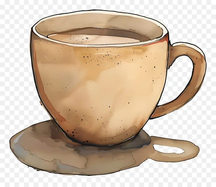 Xícara De Café，Pintura Em Aquarela PNG