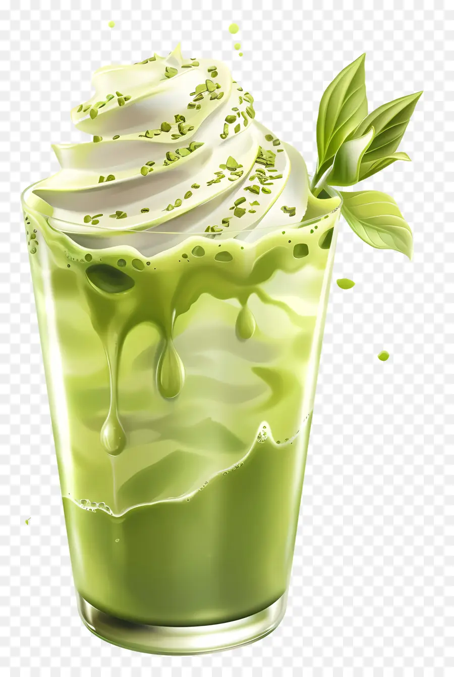 Bebida Matcha，Chá Verde Com Leite PNG