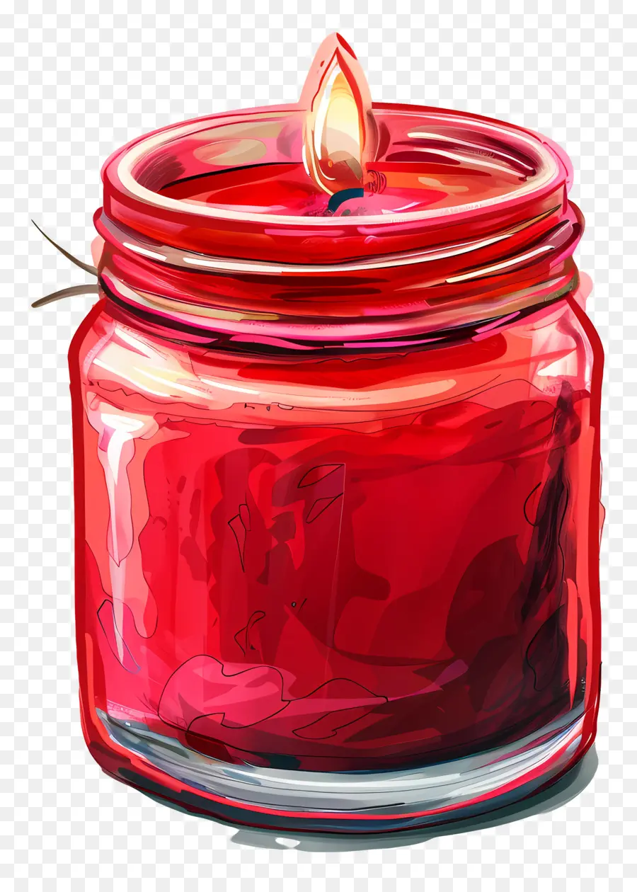 Vela Em Jar，Jarra De Vidro Vermelho PNG