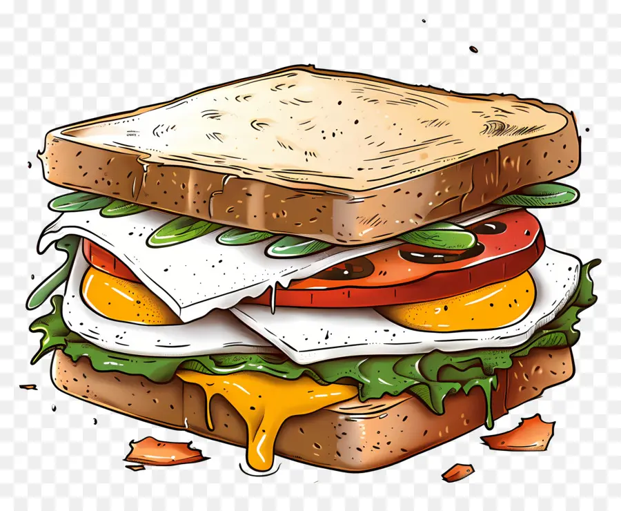 Egg Sandwich，Sanduíche De Bacon PNG