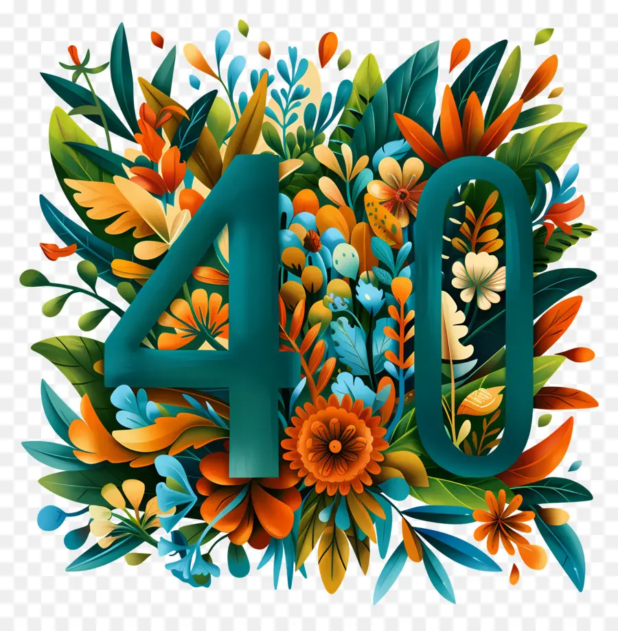 Número 40，Aniversário De 40 Anos PNG