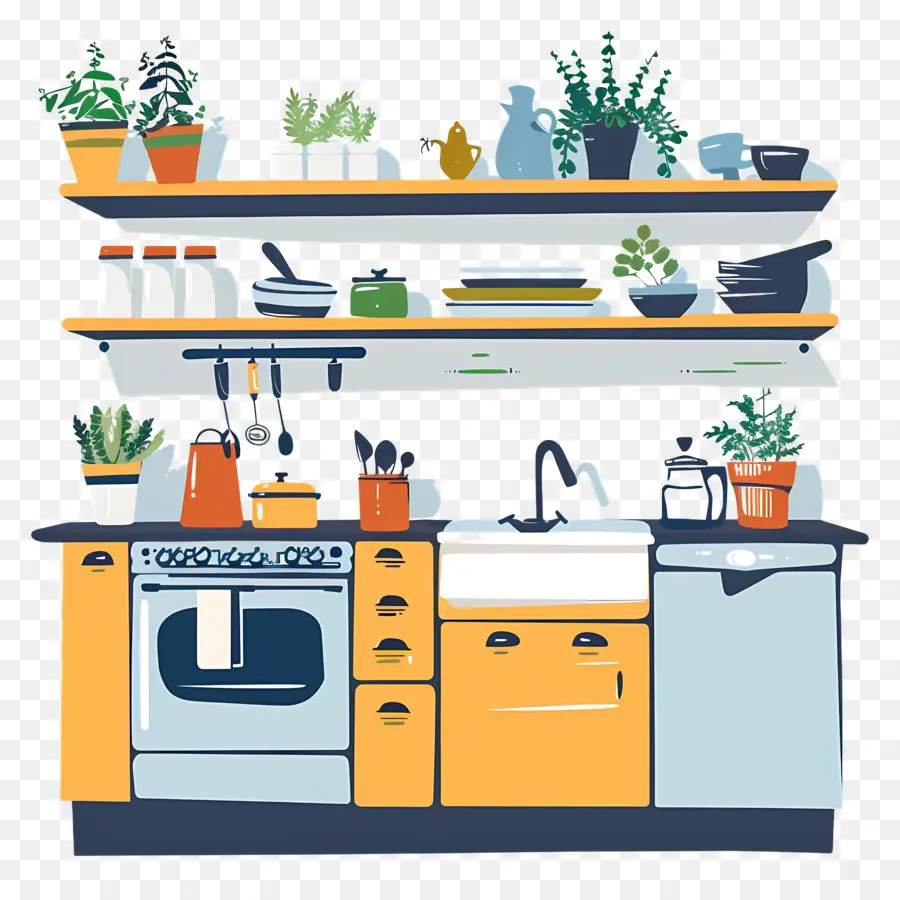 Kitchen，Cozinha Moderna PNG