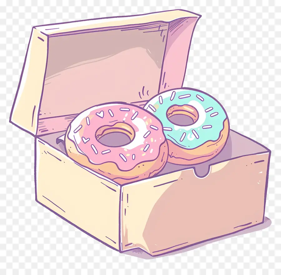 Caixa Com Rosquinhas，Donuts PNG