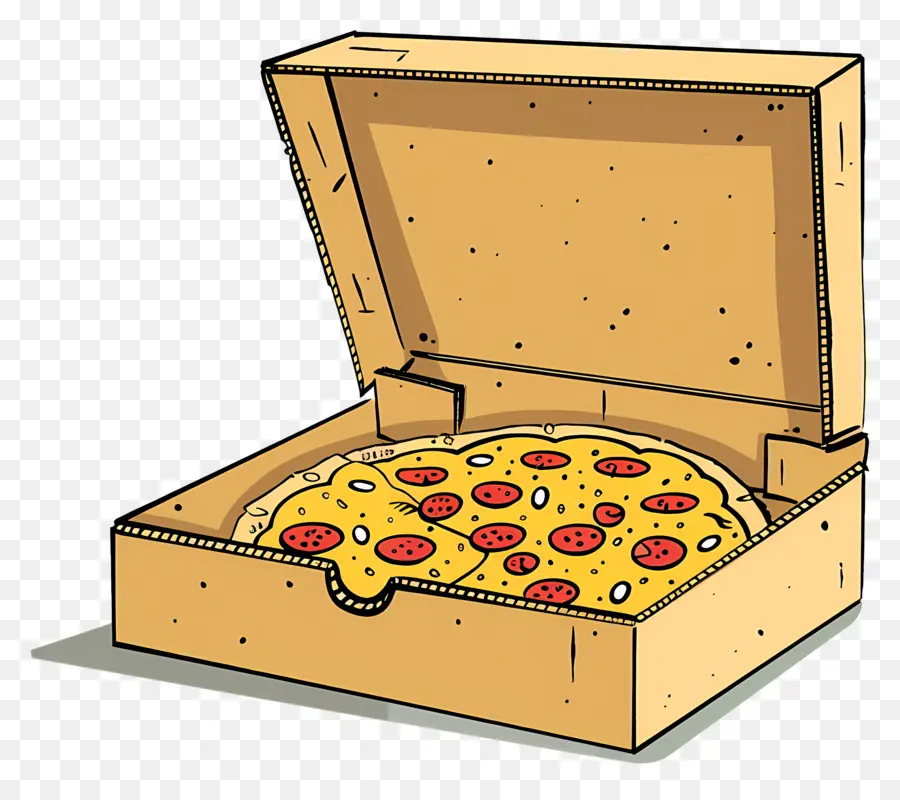 Caixa Com Pizza，Pizza PNG