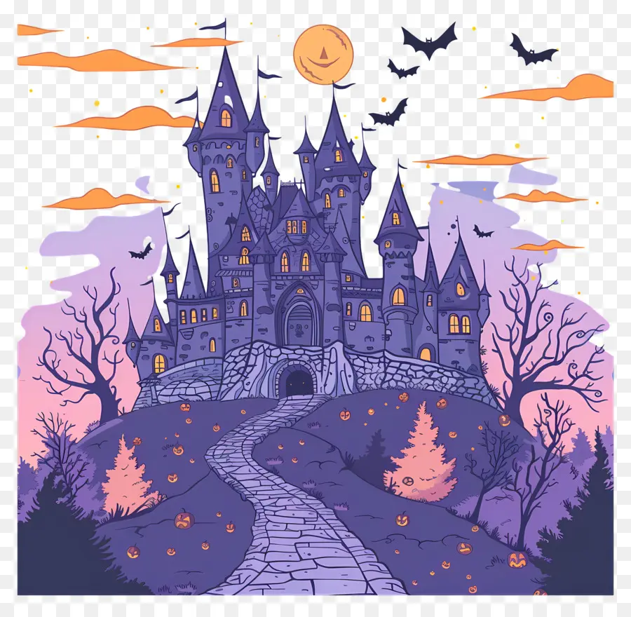 Castelo Assustador De Halloween，Castelo PNG