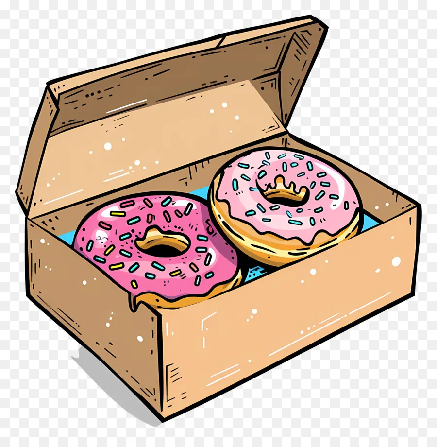 Caixa Com Rosquinhas，Doughnuts PNG