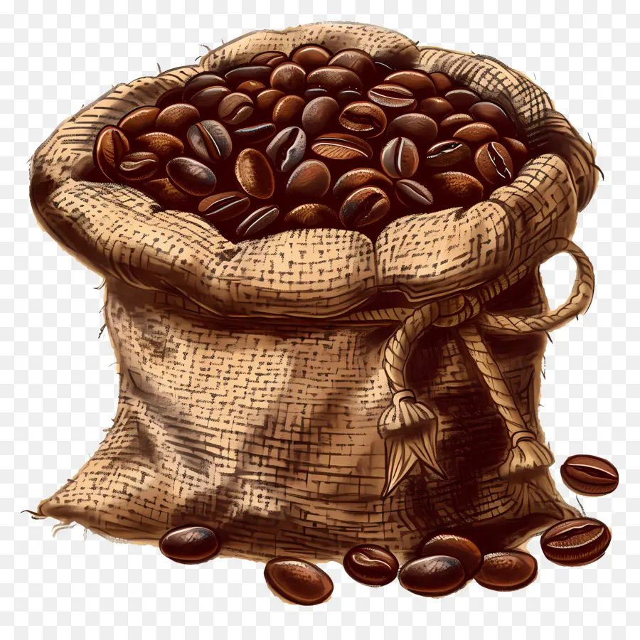 Grãos De Café，Saco De Estopa PNG