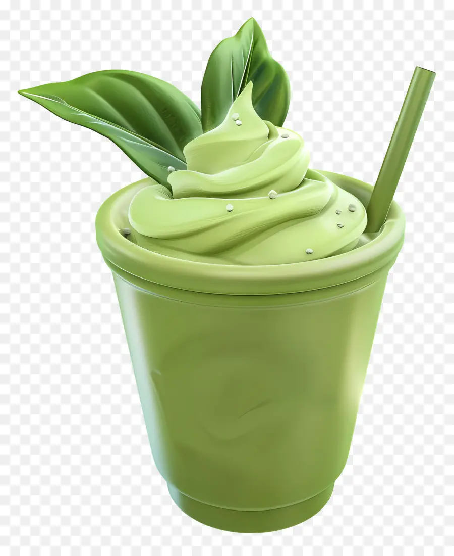 Bebida Matcha，Smoothie Verde PNG