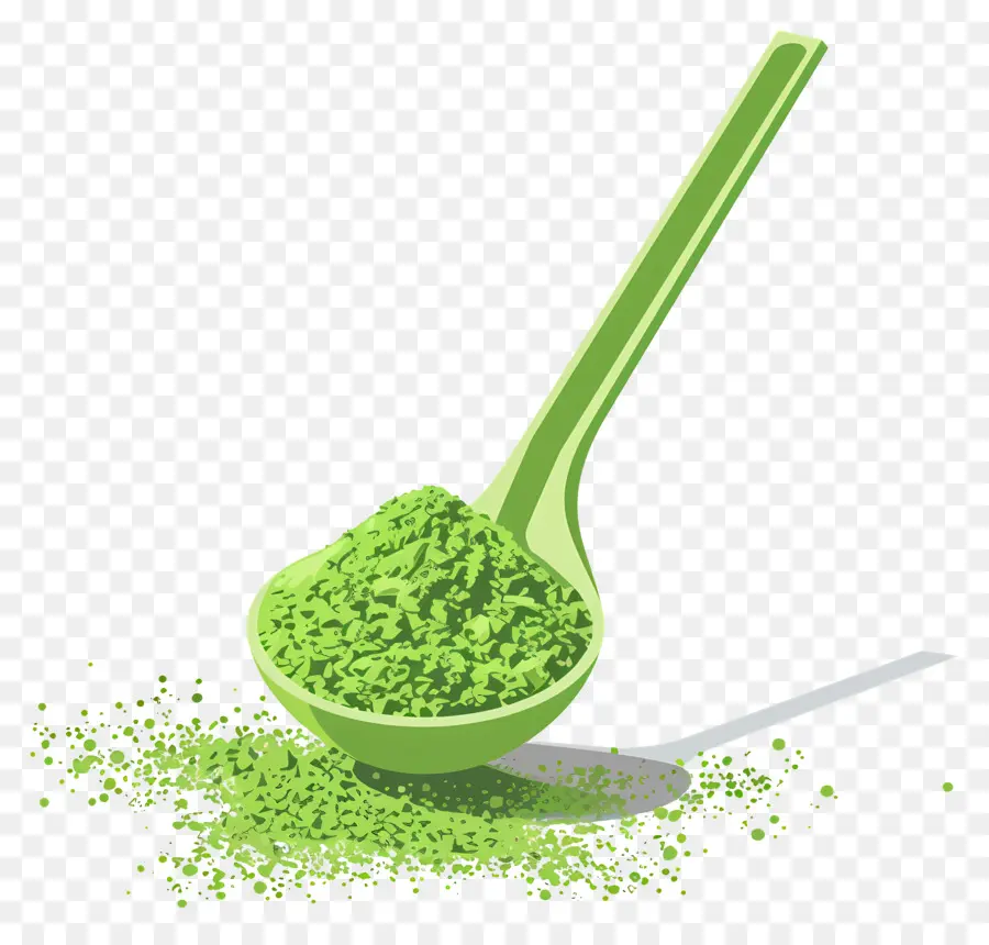 Matcha Powder Scoop，Verde Em Pó PNG