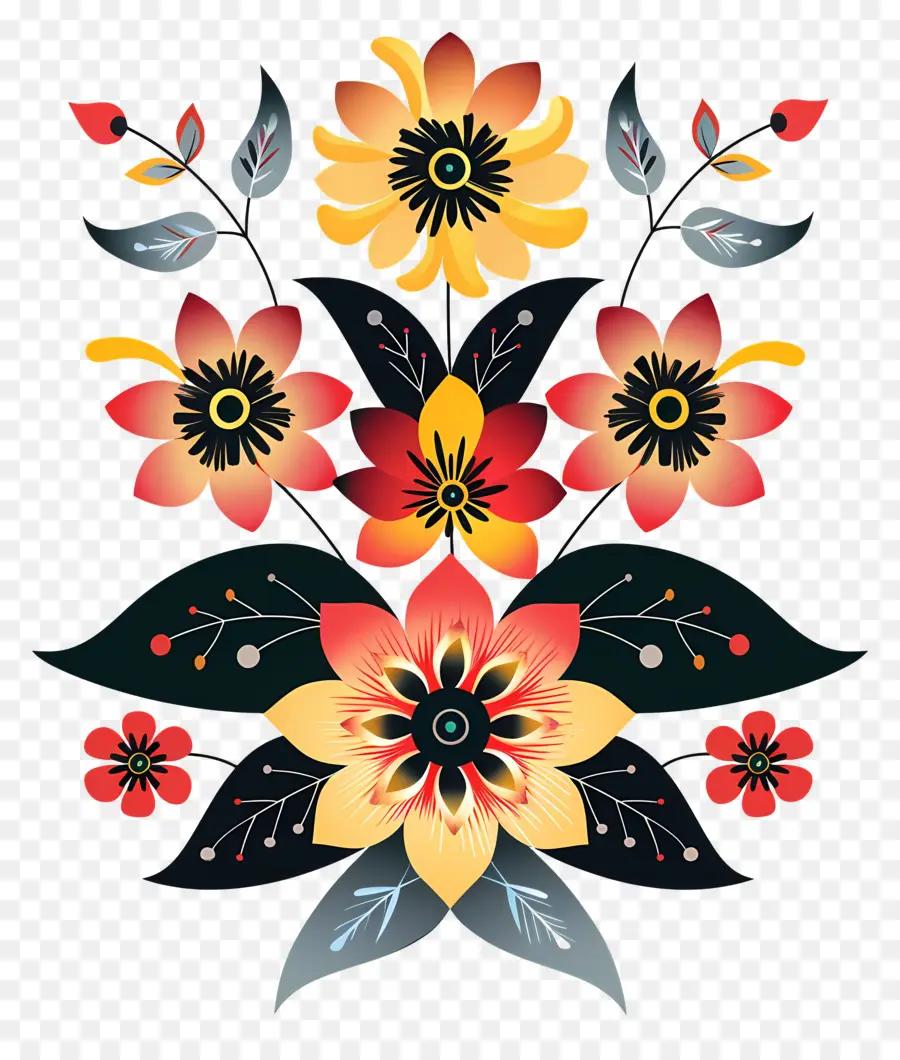 Onam Floral Decoration，Flores Coloridas PNG