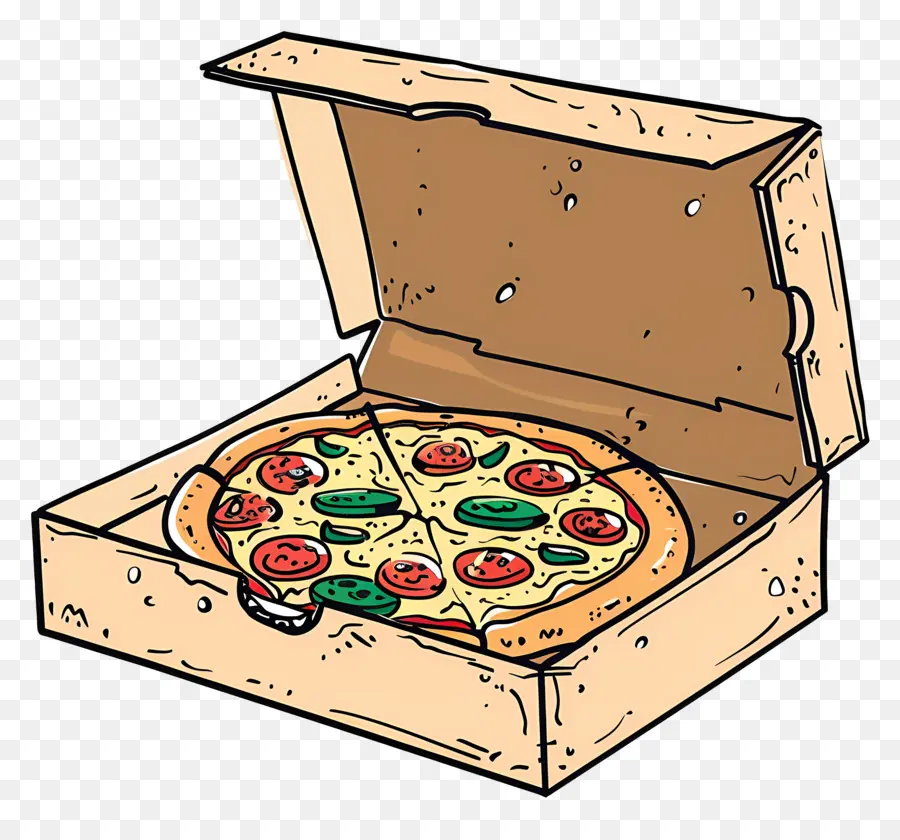 Caixa Com Pizza，Pizza PNG