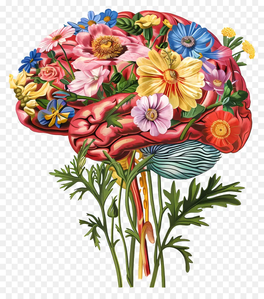 Cérebro Floral，Anatomia Do Cérebro Humano PNG