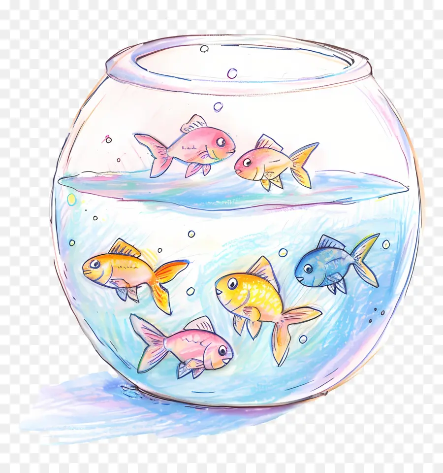 Fish Bowl，Peixes Coloridos PNG