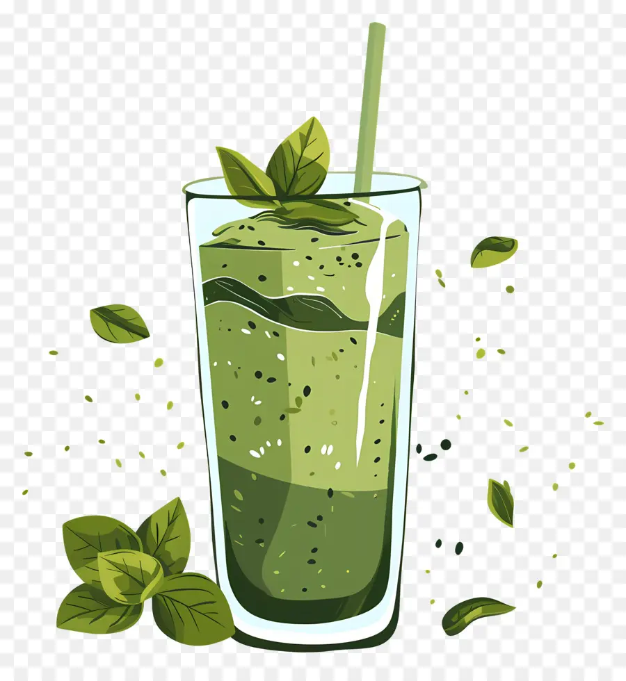 Matcha Smoothie，Smoothie Verde PNG