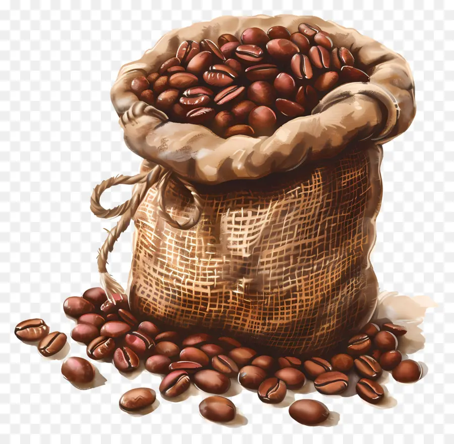 Grãos De Café，Saco De Estopa PNG