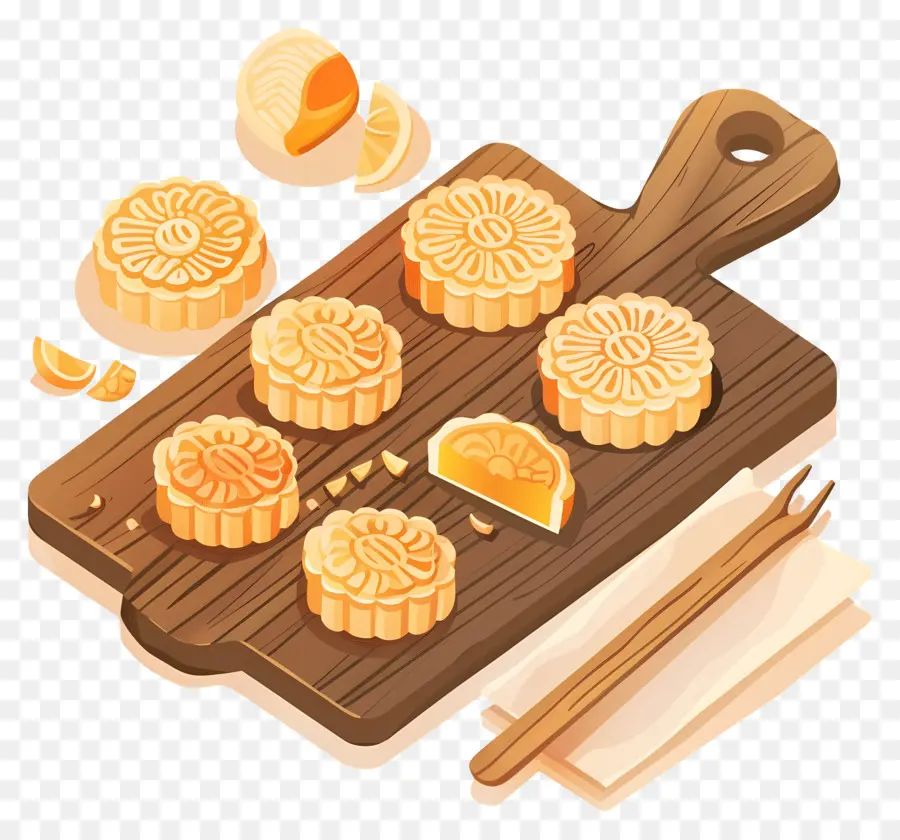 Mooncake，Placa De Corte PNG