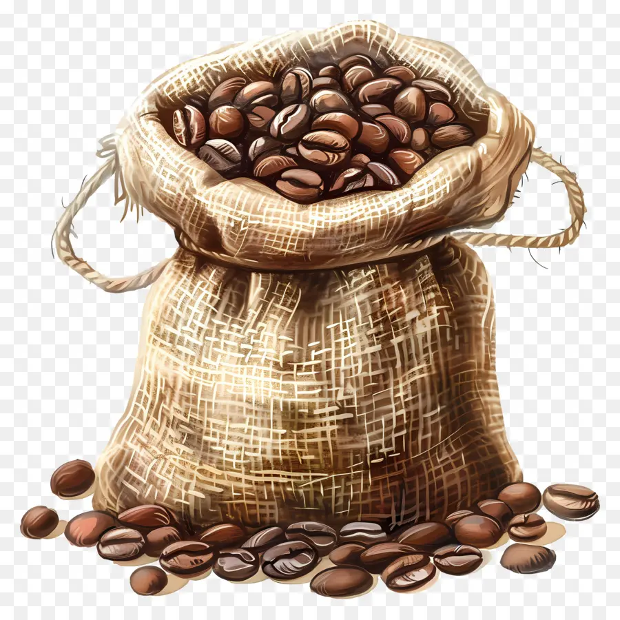 Grãos De Café，Saco De Estopa PNG