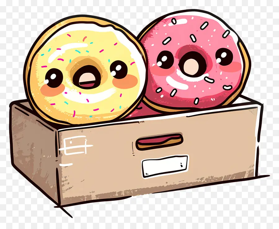 Caixa Com Rosquinhas，Doughnuts PNG