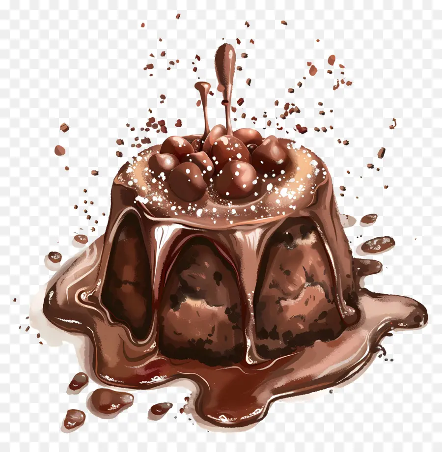 Lava Bolo，Fudge De Chocolate Bolo PNG