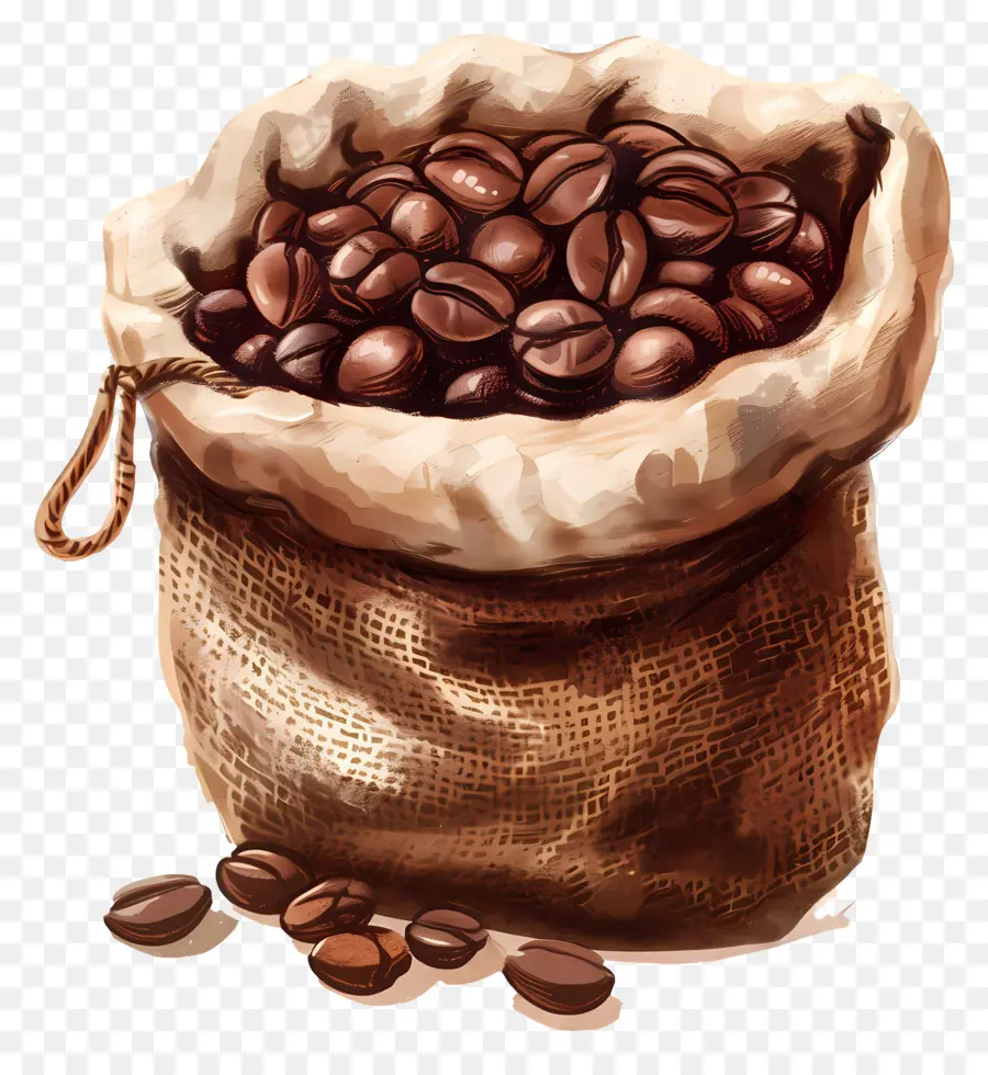 Grãos De Café，Saco De Estopa PNG