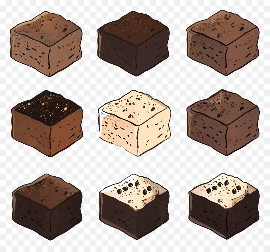 Cubos De Brownie，Sobremesa PNG