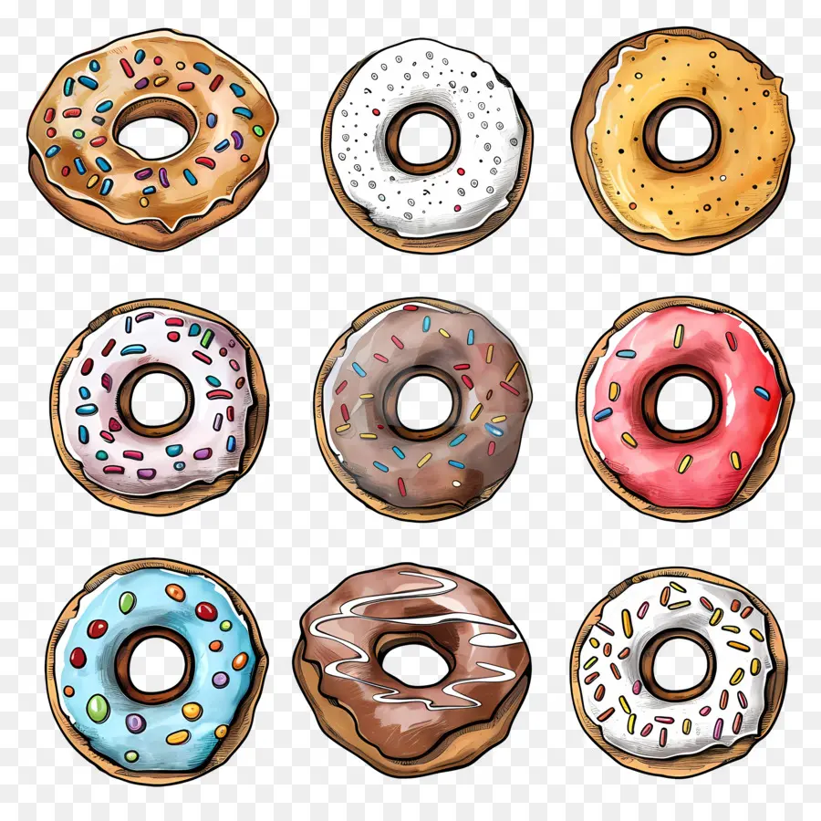 Donuts，Gelo Colorido PNG