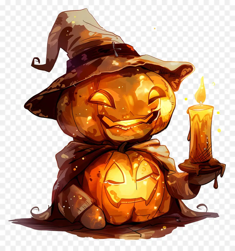 Abóbora De Halloween，Relógio Assustador PNG