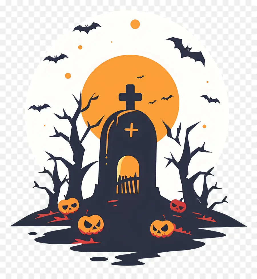 Túmulo De Halloween，Cemitério Assombrado PNG