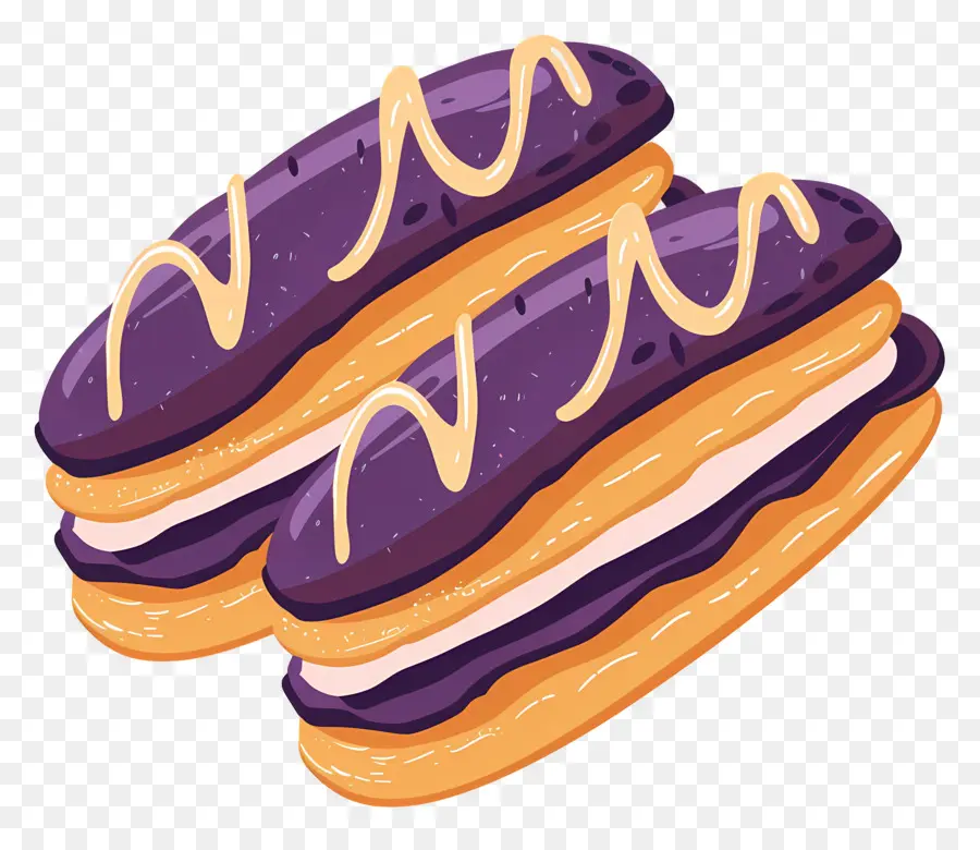 Eclairs，Vidro Donuts PNG