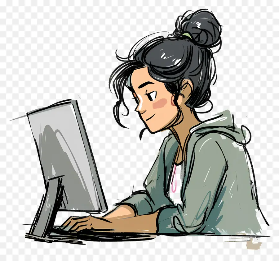 E  Mails De Leitura Feminina，Computador PNG