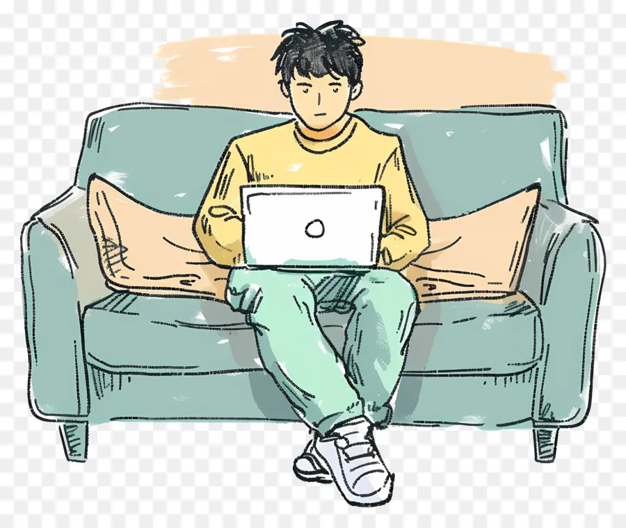 Homem Trabalhando No Laptop，Laptop PNG