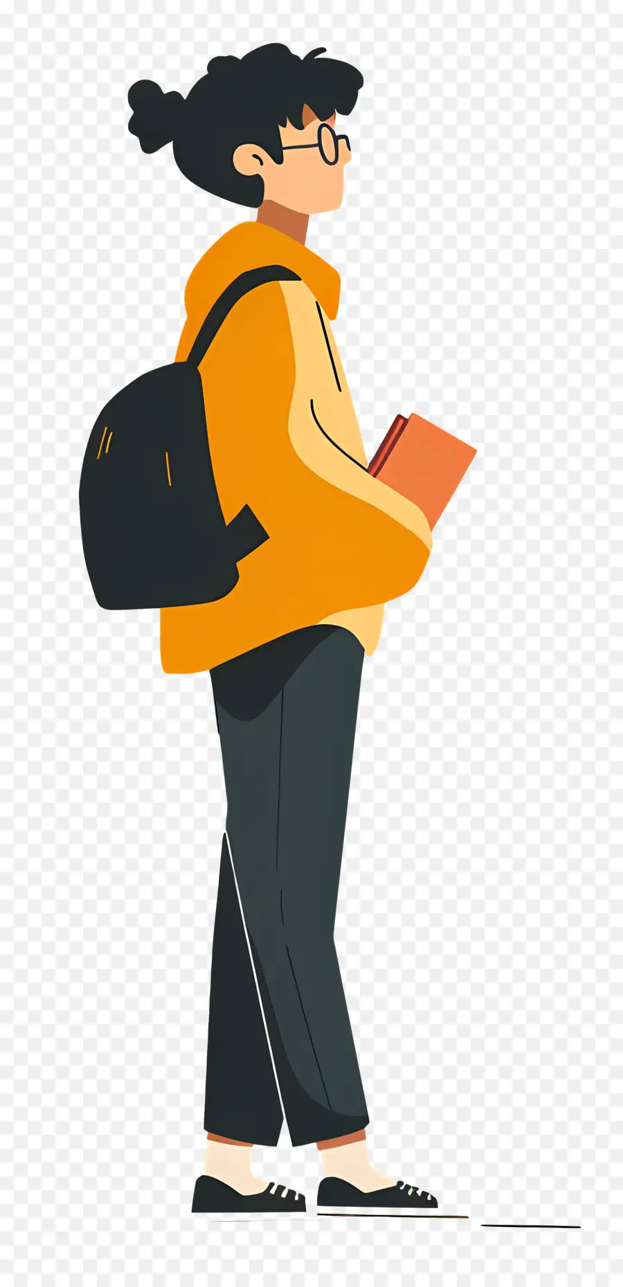 Estudante Universitário，Hoodie Amarelo PNG